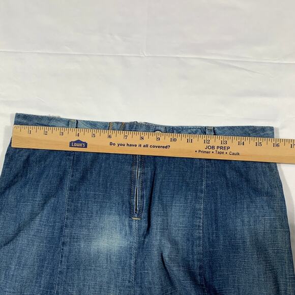 H&M Label of Graded Goods Denim Jean Skirt Patchwork Size 8 Boho Prairie Button - Picture 5 of 11